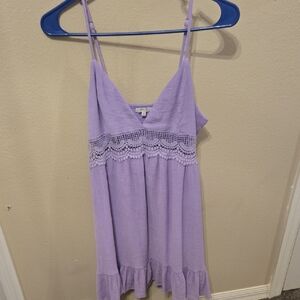 Lavender Lace Trim Dress